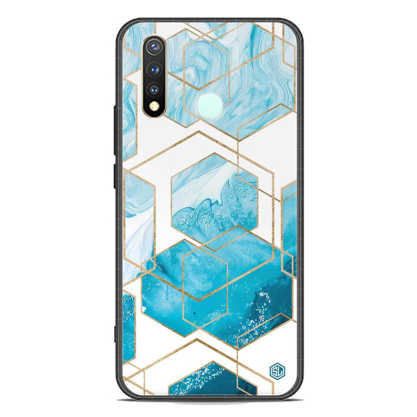 Stylish Marble Series Soft Phone Case - Premium Glass Case - Design 1 - Vivo Y19