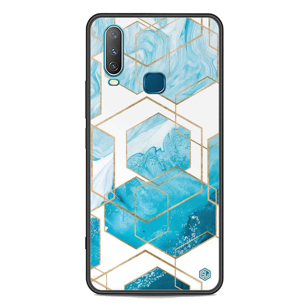 Stylish Marble Series Soft Phone Case - Premium Glass Case - Design 1 - Vivo Y12
