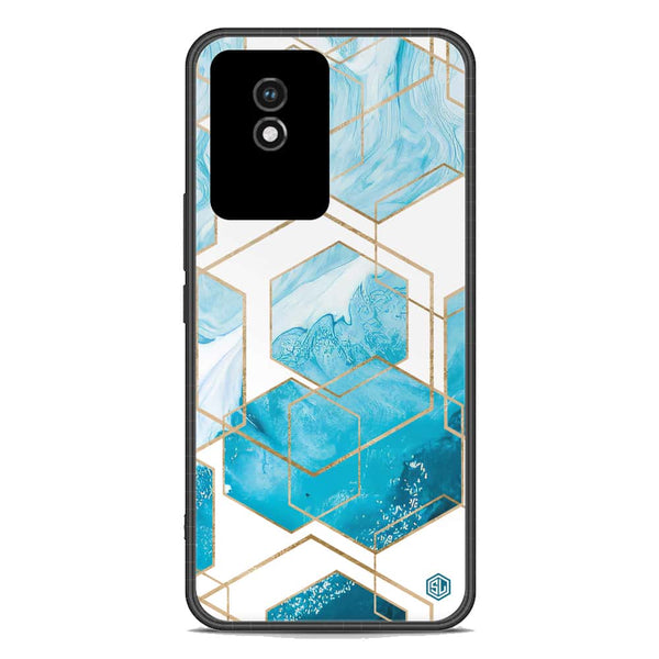 Stylish Marble Series Soft Phone Case - Premium Glass Case - Design 1 - Vivo Y02A