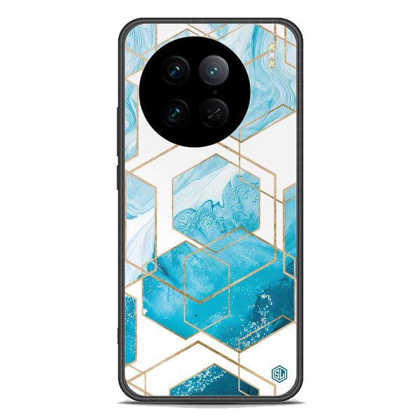 Stylish Marble Series Soft Phone Case - Premium Glass Case - Design 1 - Vivo X90 Pro