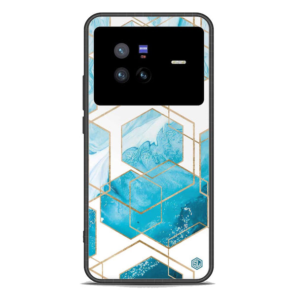 Stylish Marble Series Soft Phone Case - Premium Glass Case - Design 1 - Vivo X80