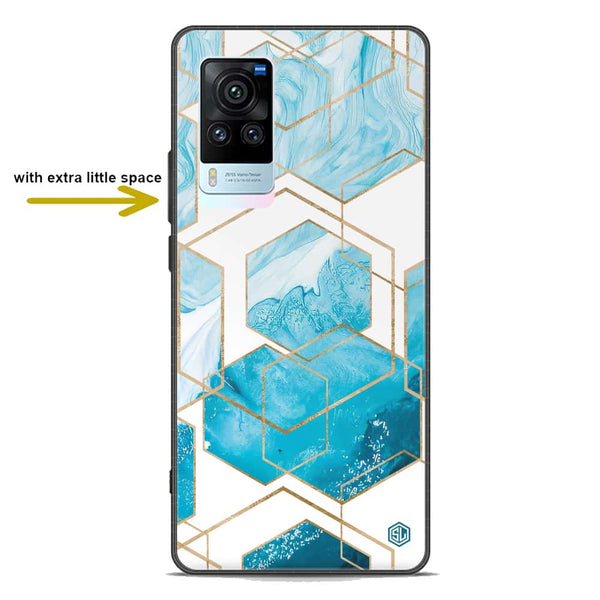 Stylish Marble Series Soft Phone Case - Premium Glass Case - Design 1 - Vivo X60