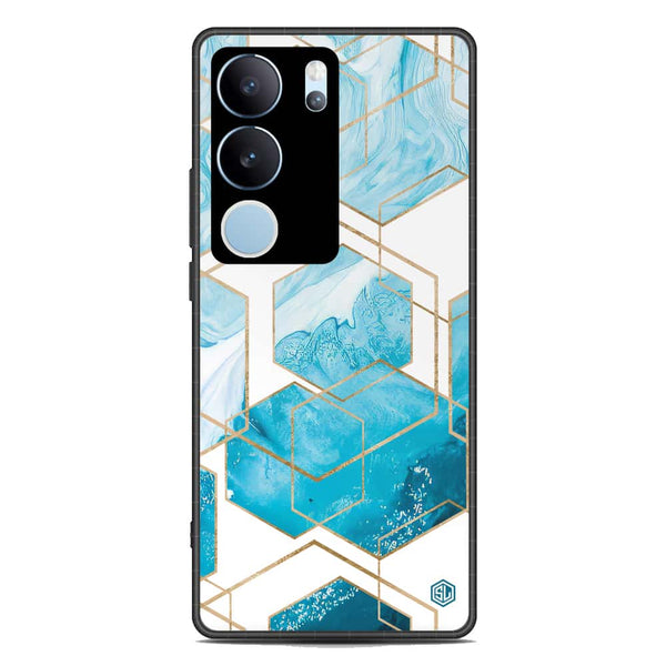 Stylish Marble Series Soft Phone Case - Premium Glass Case - Design 1 - Vivo V29 Pro