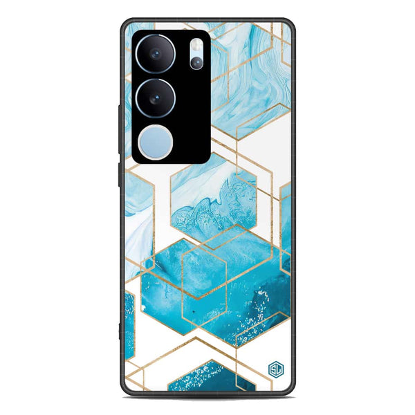Stylish Marble Series Soft Phone Case - Premium Glass Case - Design 1 - Vivo V29
