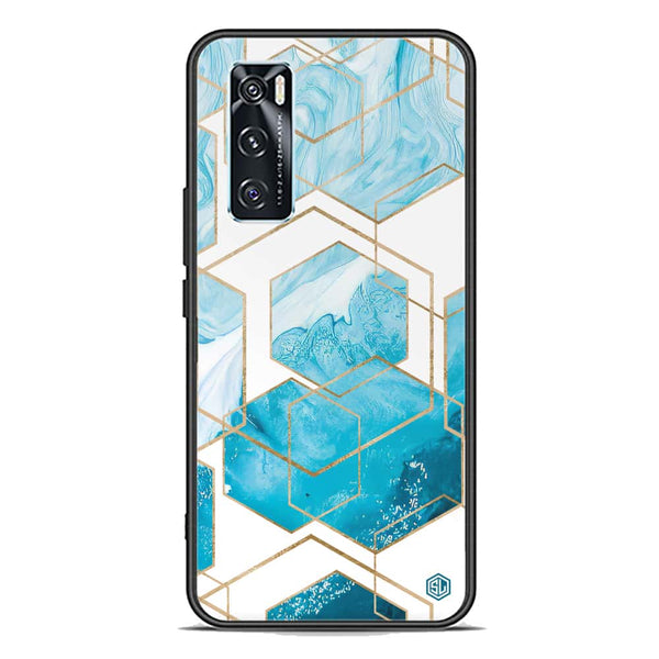 Stylish Marble Series Soft Phone Case - Premium Glass Case - Design 1 - Vivo V20 SE