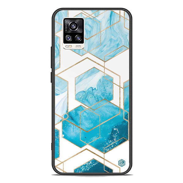Stylish Marble Series Soft Phone Case - Premium Glass Case - Design 1 - Vivo V20