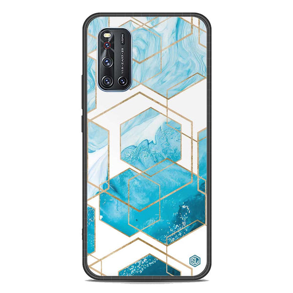 Stylish Marble Series Soft Phone Case - Premium Glass Case - Design 1 - Vivo V19
