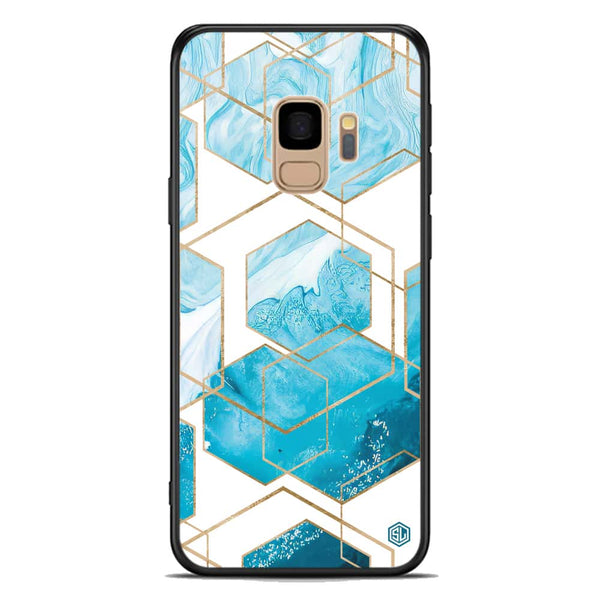 Stylish Marble Series Soft Phone Case - Premium Glass Case - Design 1 - Samsung Galaxy S9