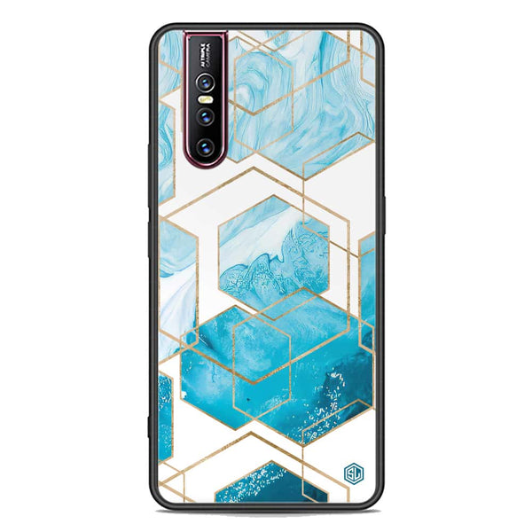 Stylish Marble Series Soft Phone Case - Premium Glass Case - Design 1 - Vivo V15 Pro