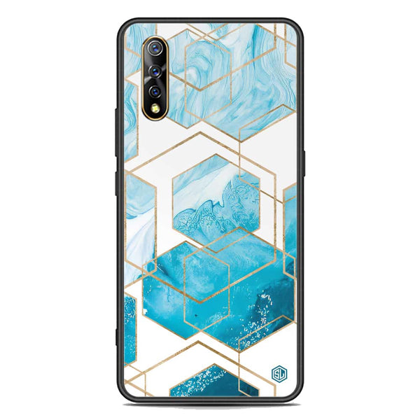 Stylish Marble Series Soft Phone Case - Premium Glass Case - Design 1 - Vivo S1