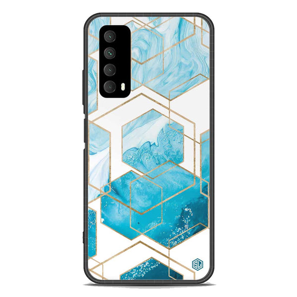 Stylish Marble Series Soft Phone Case - Premium Glass Case - Design 1 - Huawei Y7a