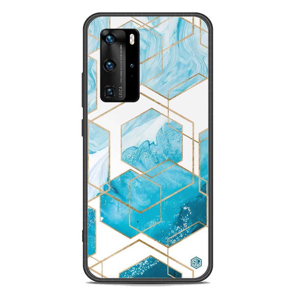 Stylish Marble Series Soft Phone Case - Premium Glass Case - Design 1 - Huawei P40 Pro