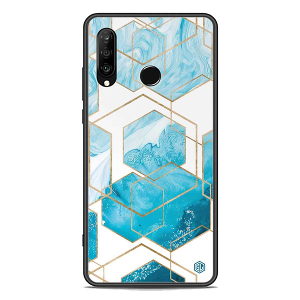 Stylish Marble Series Soft Phone Case - Premium Glass Case - Design 1 - Huawei P30 lite