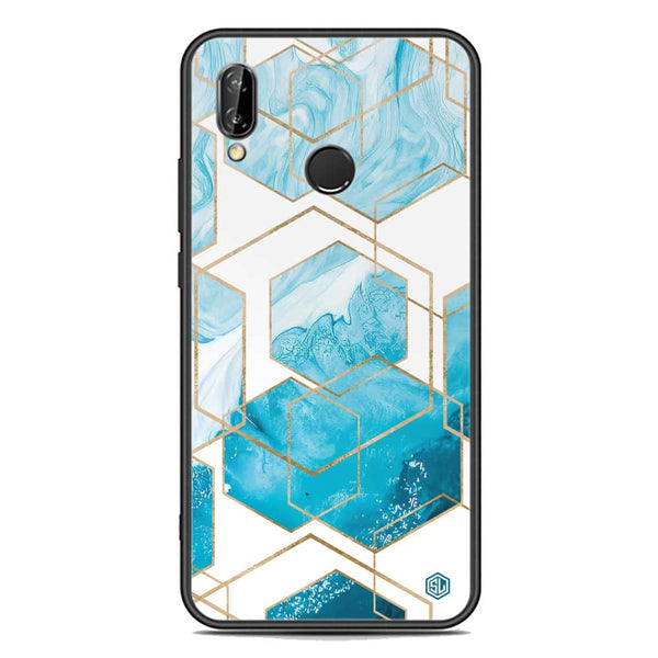Stylish Marble Series Soft Phone Case - Premium Glass Case - Design 1 - Huawei P20 Lite