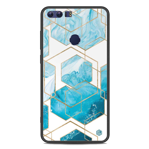 Stylish Marble Series Soft Phone Case - Premium Glass Case - Design 1 - Huawei Honor 8