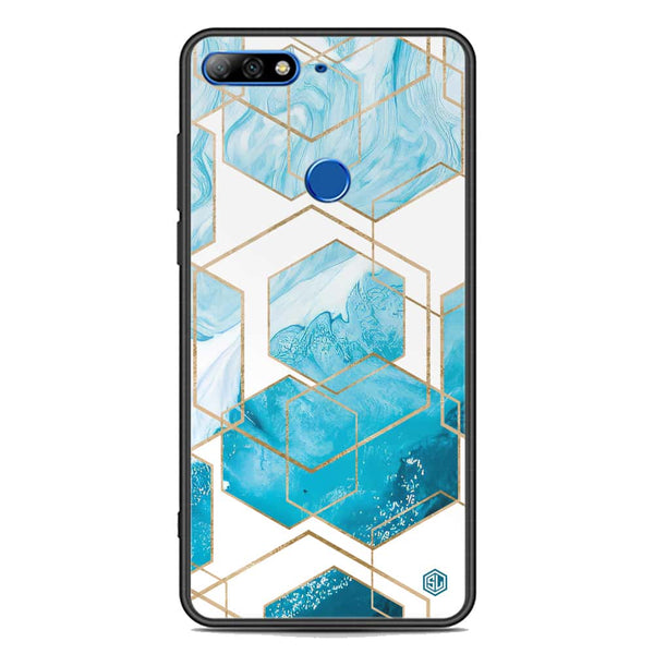 Stylish Marble Series Soft Phone Case - Premium Glass Case - Design 1 - Huawei Honor 7C