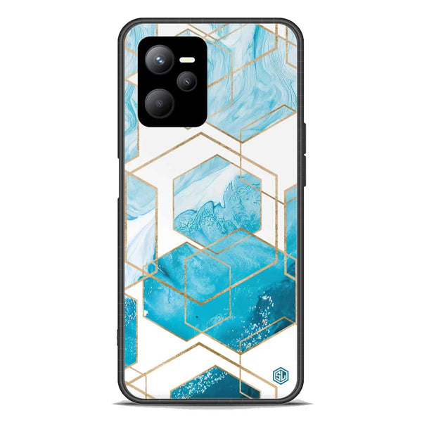 Stylish Marble Series Soft Phone Case - Premium Glass Case - Design 1 - Realme V25