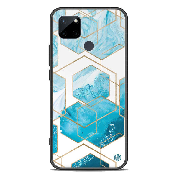 Stylish Marble Series Soft Phone Case - Premium Glass Case - Design 1 - Realme C25Y