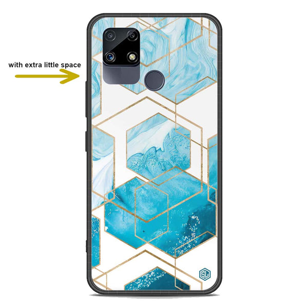 Stylish Marble Series Soft Phone Case - Premium Glass Case - Design 1 - Realme C25s