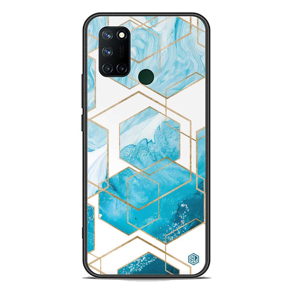 Stylish Marble Series Soft Phone Case - Premium Glass Case - Design 1 - Realme 7i