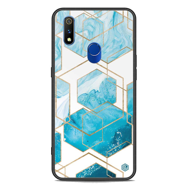 Stylish Marble Series Soft Phone Case - Premium Glass Case - Design 1 - Realme 3 Pro