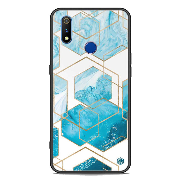 Stylish Marble Series Soft Phone Case - Premium Glass Case - Design 1 - Realme 3i