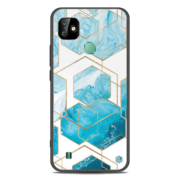 Stylish Marble Series Soft Phone Case - Premium Glass Case - Design 1 - Infinix Smart HD 2021
