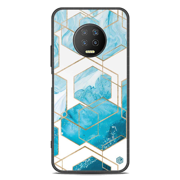 Stylish Marble Series Soft Phone Case - Premium Glass Case - Design 1 - Infinix Note 7