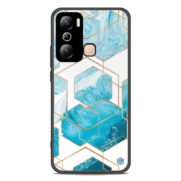 Stylish Marble Series Soft Phone Case - Premium Glass Case - Design 1 - Infinix Hot 20i