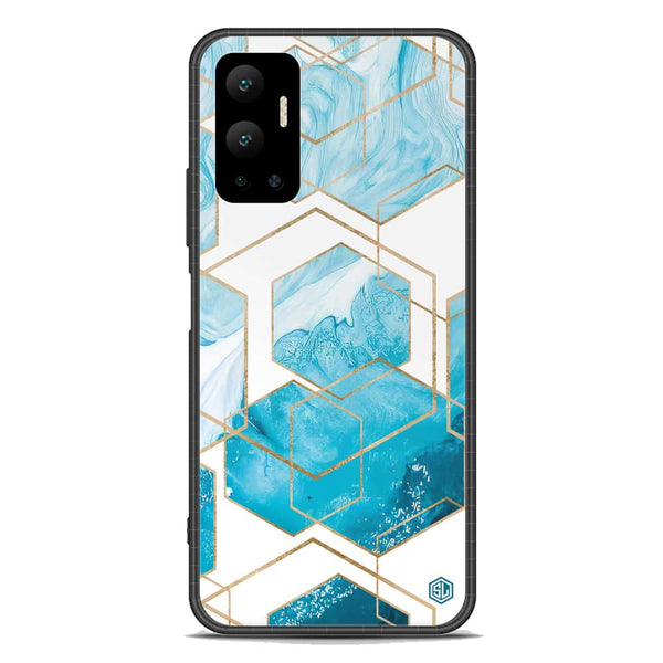 Stylish Marble Series Soft Phone Case - Premium Glass Case - Design 1 - Infinix Hot 12