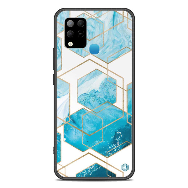 Stylish Marble Series Soft Phone Case - Premium Glass Case - Design 1 - Infinix Hot 10S