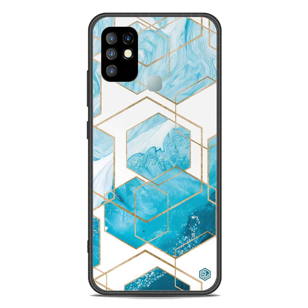 Stylish Marble Series Soft Phone Case - Premium Glass Case - Design 1 - Infinix Hot 10