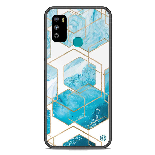 Stylish Marble Series Soft Phone Case - Premium Glass Case - Design 1 - Infinix Hot 9 Play