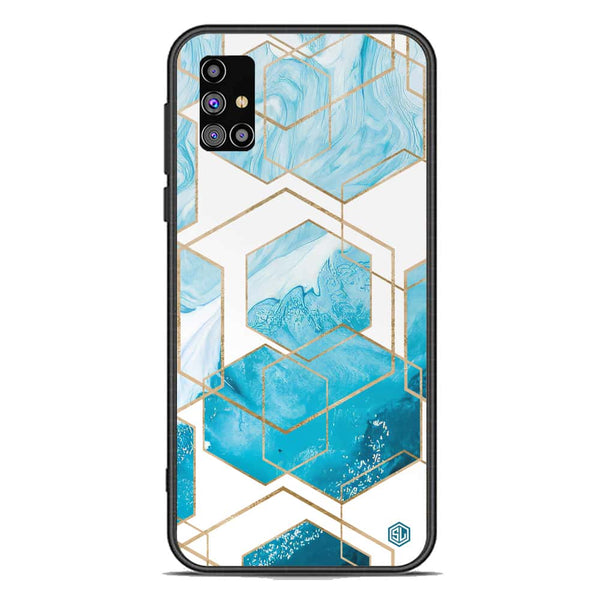 Stylish Marble Series Soft Phone Case - Premium Glass Case - Design 1 - Samsung Galaxy M31s