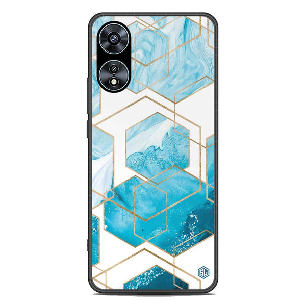Stylish Marble Series Soft Phone Case - Premium Glass Case - Design 1 - Oppo A78 4G