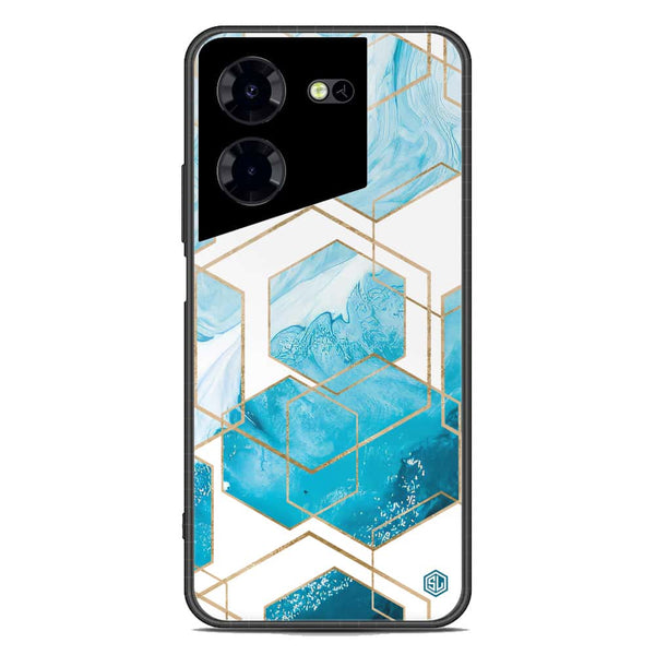 Stylish Marble Series Soft Phone Case - Premium Glass Case - Design 1 - Tecno Pova 5 Pro