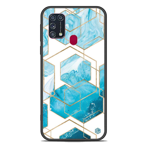 Stylish Marble Series Soft Phone Case - Premium Glass Case - Design 1 - Samsung Galaxy M31