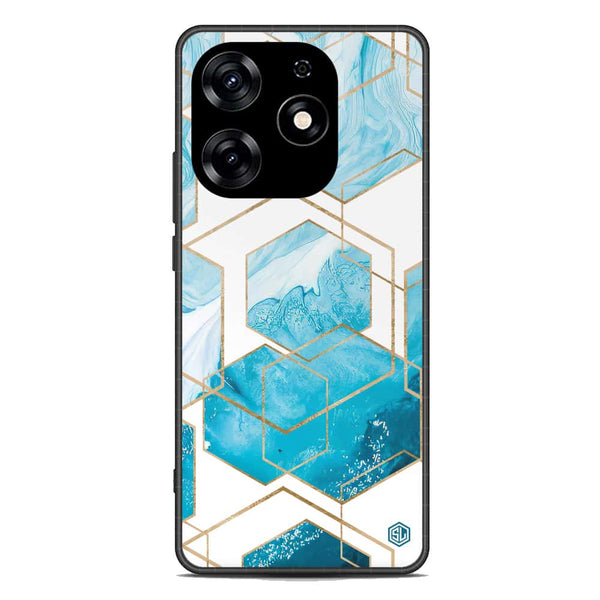 Stylish Marble Series Soft Phone Case - Metal Case - Design 1 - Tecno Spark 10 Pro