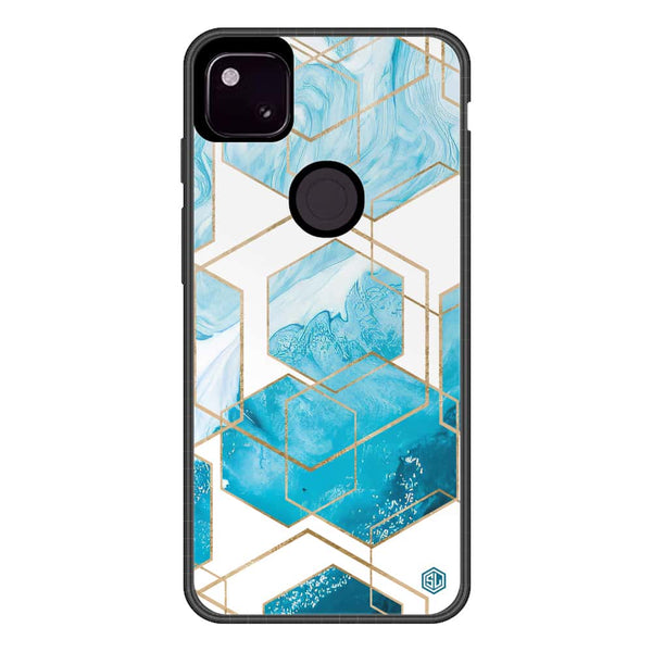 Stylish Marble Series Soft Phone Case - Metal Case - Design 1 - Google Pixel 4a