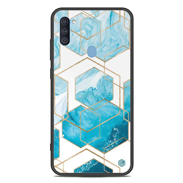 Stylish Marble Series Soft Phone Case - Premium Glass Case - Design 1 - Samsung Galaxy M11