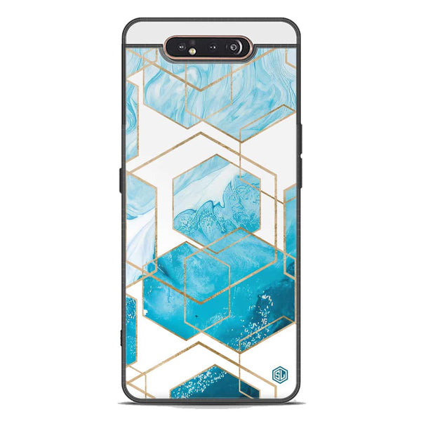 Stylish Marble Series Soft Phone Case - Premium Glass Case - Design 1 - Samsung Galaxy A80