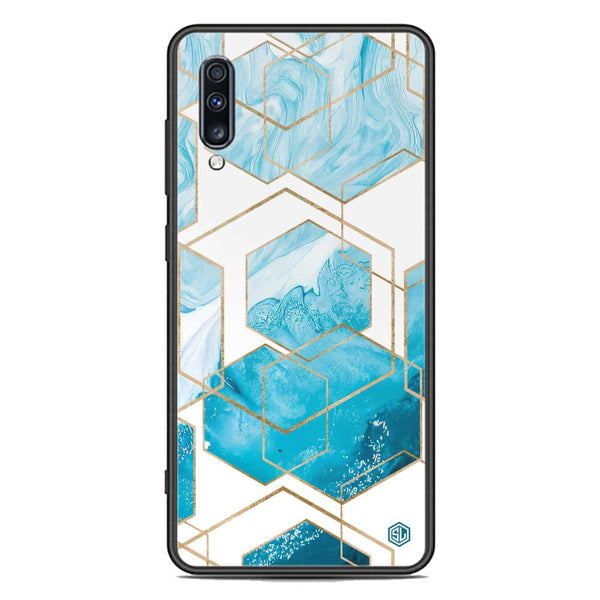 Stylish Marble Series Soft Phone Case - Premium Glass Case - Design 1 - Samsung Galaxy A70
