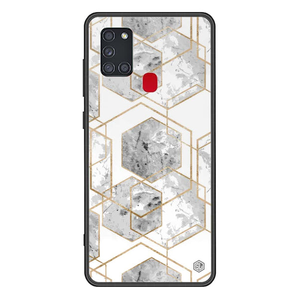 Stylish Marble Series Soft Phone Case - Premium Glass Case - Design 2 - Samsung Galaxy A21s