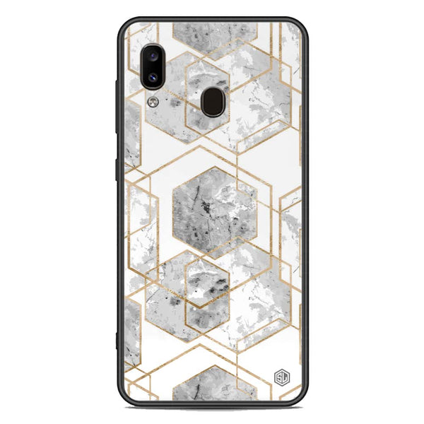 Stylish Marble Series Soft Phone Case - Premium Glass Case - Design 2 - Samsung Galaxy A20