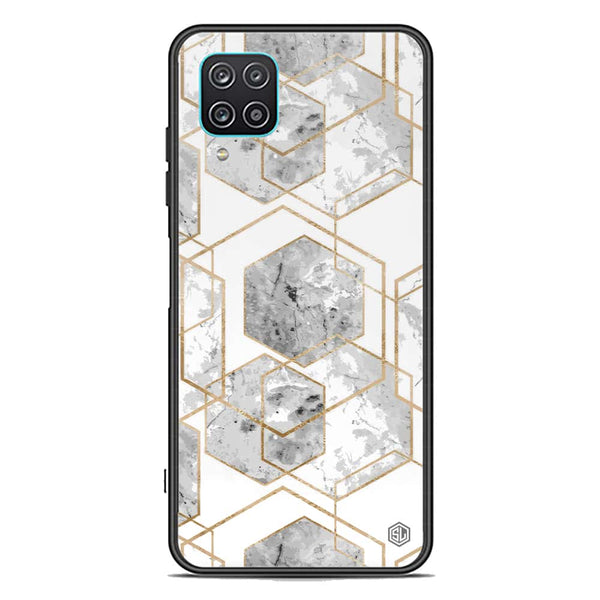 Stylish Marble Series Soft Phone Case - Premium Glass Case - Design 2 - Samsung Galaxy A12 Nacho