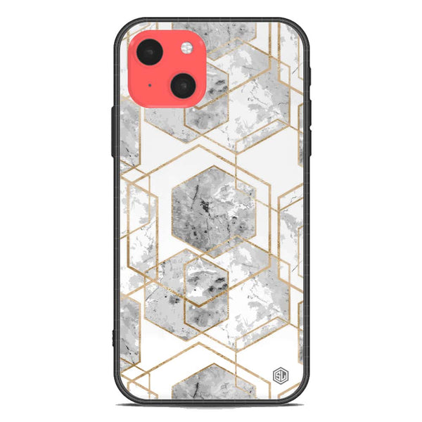 Stylish Marble Series Soft Phone Case - Premium Glass Case - Design 2 - iPhone 13 Mini