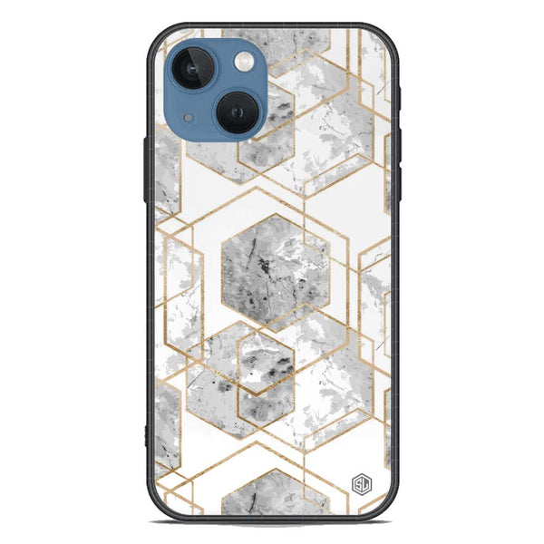 Stylish Marble Series Soft Phone Case - Premium Glass Case - Design 2 - iPhone 13