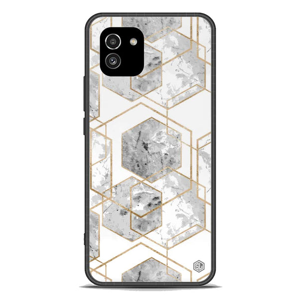 Stylish Marble Series Soft Phone Case - Premium Glass Case - Design 2 - Samsung Galaxy A03