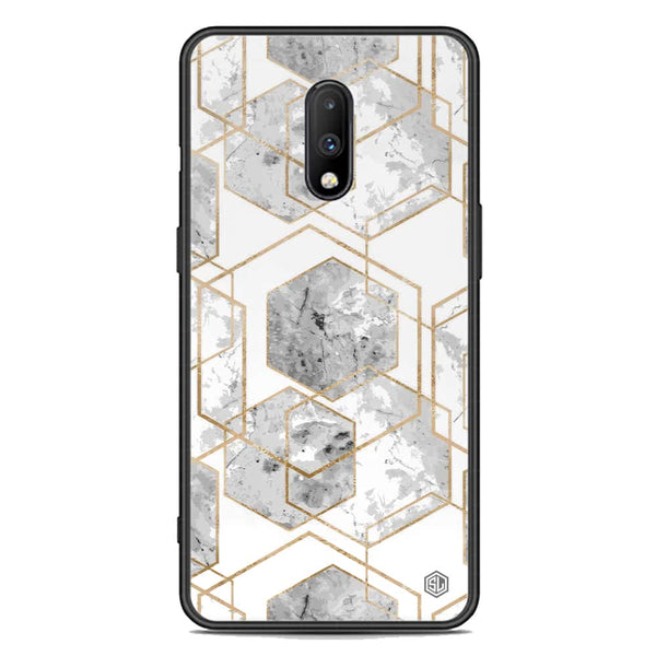 Stylish Marble Series Soft Phone Case - Premium Glass Case - Design 2 - OnePlus 7