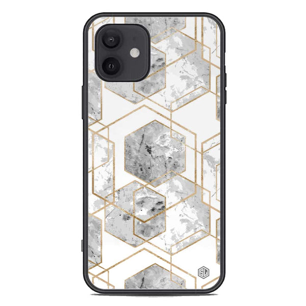 Stylish Marble Series Soft Phone Case - Premium Glass Case - Design 2 - iPhone 12